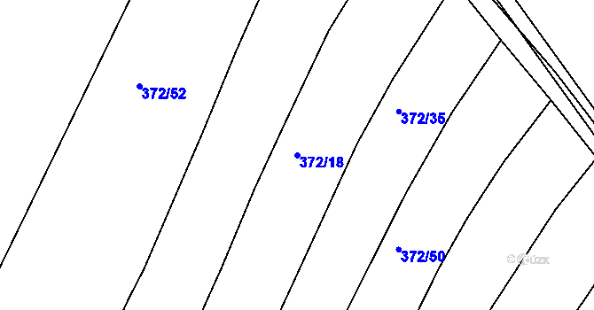 Parcela st. 372/18 v KÚ Vinec, Katastrální mapa