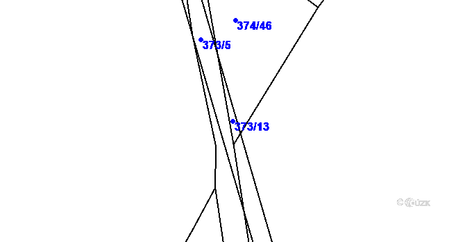 Parcela st. 373/13 v KÚ Vinec, Katastrální mapa