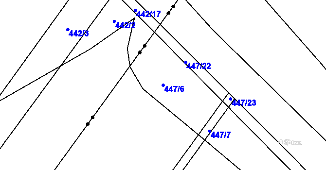 Parcela st. 447/6 v KÚ Lýsky, Katastrální mapa
