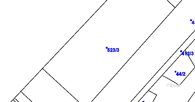 Parcela st. 523 v KÚ Lýsky, Katastrální mapa