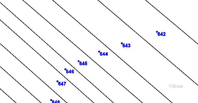 Parcela st. 644 v KÚ Lýsky, Katastrální mapa