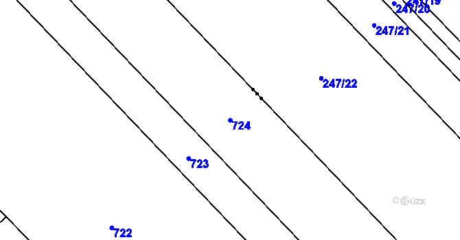 Parcela st. 724 v KÚ Lýsky, Katastrální mapa