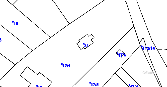 Parcela st. 24 v KÚ Lýsky, Katastrální mapa
