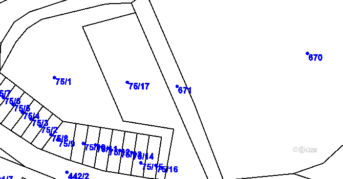 Parcela st. 74 v KÚ Lýsky, Katastrální mapa