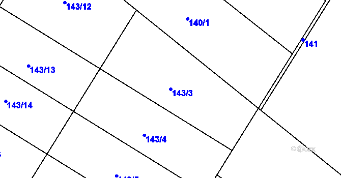 Parcela st. 143/3 v KÚ Lýsky, Katastrální mapa