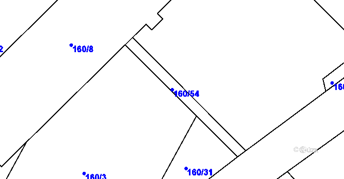 Parcela st. 160/54 v KÚ Lýsky, Katastrální mapa