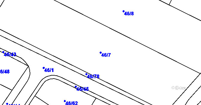 Parcela st. 46/7 v KÚ Popovice u Přerova, Katastrální mapa