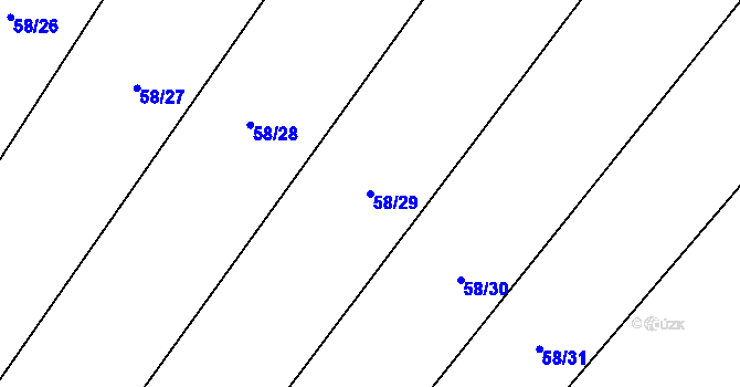 Parcela st. 58/29 v KÚ Vinary u Přerova, Katastrální mapa