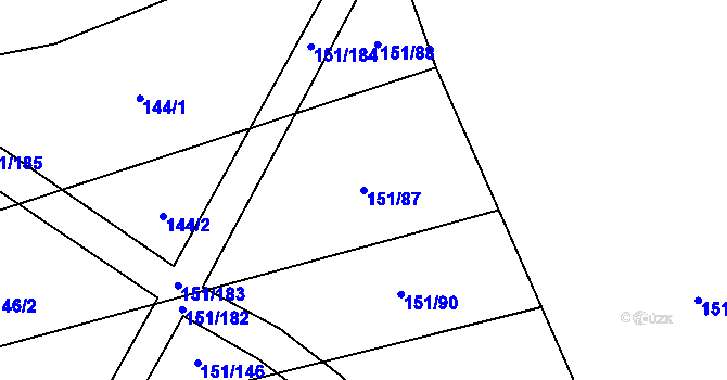 Parcela st. 151/87 v KÚ Vinary u Přerova, Katastrální mapa