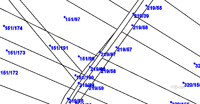 Parcela st. 219/87 v KÚ Vinary u Přerova, Katastrální mapa