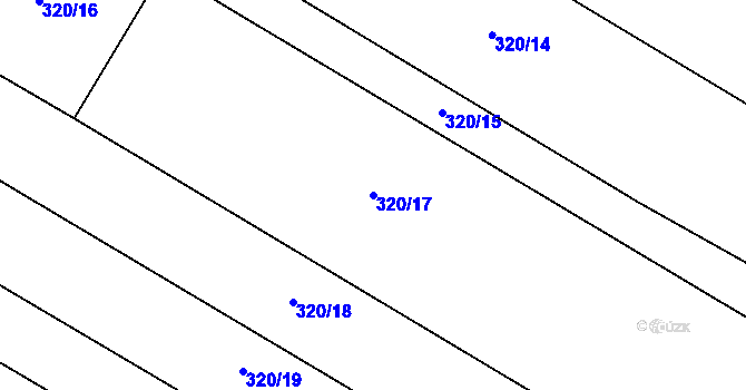 Parcela st. 320/17 v KÚ Vinary u Přerova, Katastrální mapa