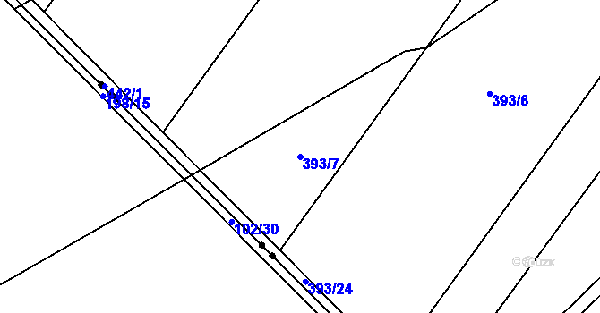 Parcela st. 393/7 v KÚ Vinary u Přerova, Katastrální mapa