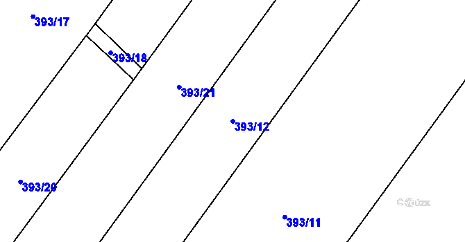 Parcela st. 393/12 v KÚ Vinary u Přerova, Katastrální mapa
