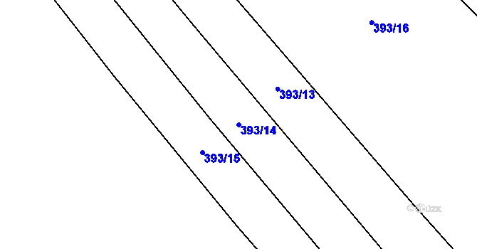 Parcela st. 393/14 v KÚ Vinary u Přerova, Katastrální mapa
