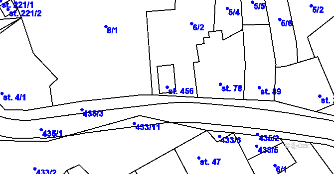 Parcela st. 456 v KÚ Vinary u Přerova, Katastrální mapa