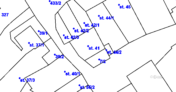 Parcela st. 41 v KÚ Vinary u Přerova, Katastrální mapa