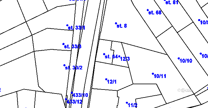 Parcela st. 64 v KÚ Vinary u Přerova, Katastrální mapa