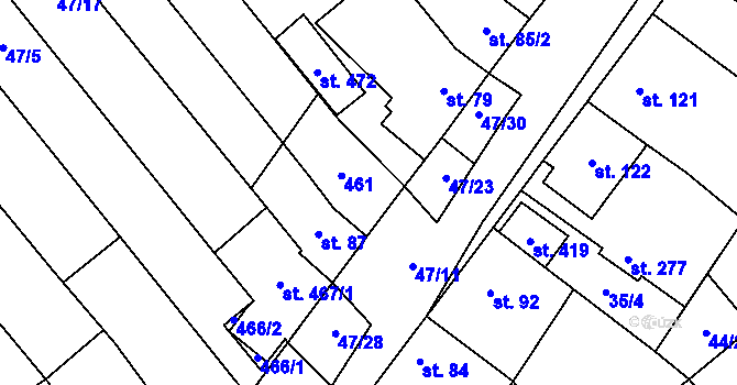 Parcela st. 86 v KÚ Vinary u Přerova, Katastrální mapa