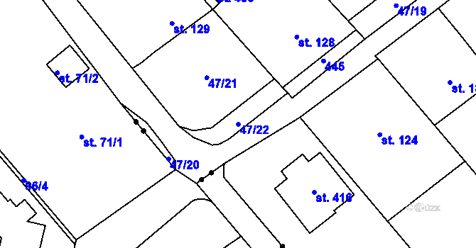 Parcela st. 47/22 v KÚ Vinary u Přerova, Katastrální mapa