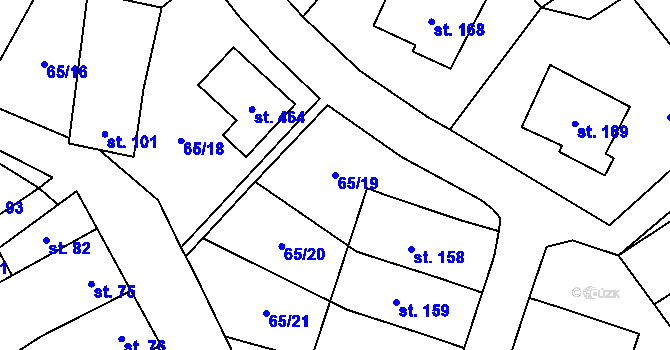 Parcela st. 65/19 v KÚ Vinary u Přerova, Katastrální mapa