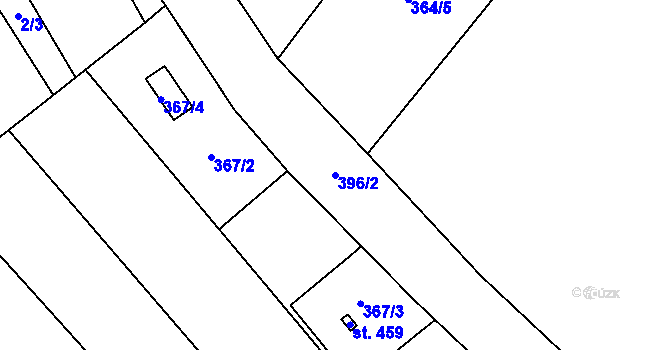 Parcela st. 396/2 v KÚ Vinary u Přerova, Katastrální mapa