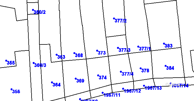 Parcela st. 373 v KÚ Viničné Šumice, Katastrální mapa