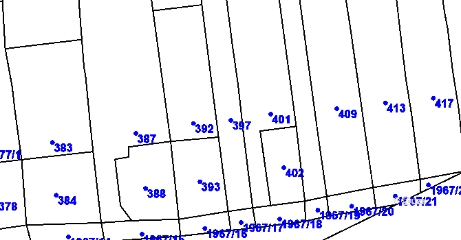 Parcela st. 397 v KÚ Viničné Šumice, Katastrální mapa