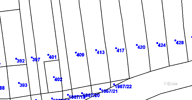 Parcela st. 413 v KÚ Viničné Šumice, Katastrální mapa