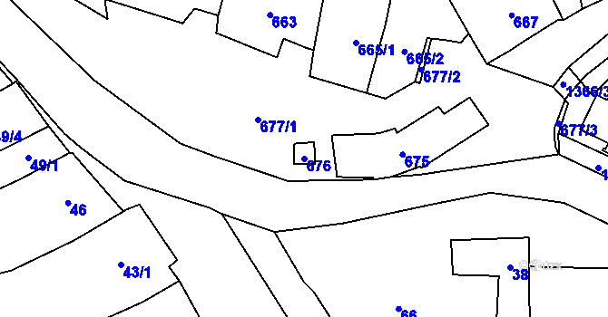Parcela st. 676 v KÚ Viničné Šumice, Katastrální mapa