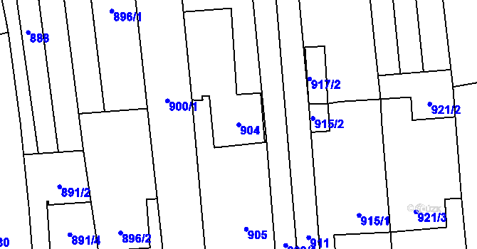 Parcela st. 904 v KÚ Viničné Šumice, Katastrální mapa