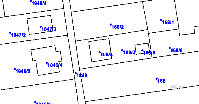 Parcela st. 168/4 v KÚ Viničné Šumice, Katastrální mapa