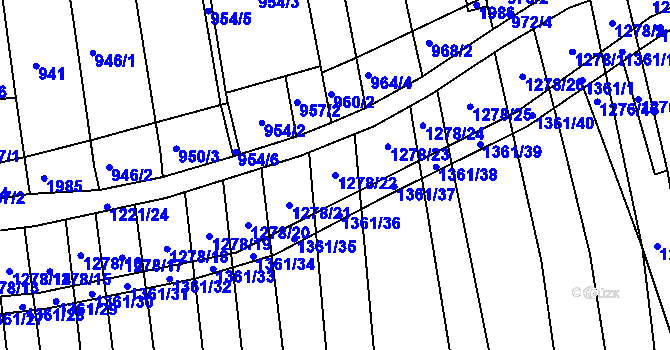 Parcela st. 1278/22 v KÚ Viničné Šumice, Katastrální mapa