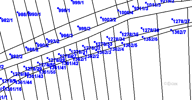 Parcela st. 1362/3 v KÚ Viničné Šumice, Katastrální mapa