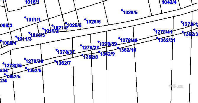 Parcela st. 1362/9 v KÚ Viničné Šumice, Katastrální mapa
