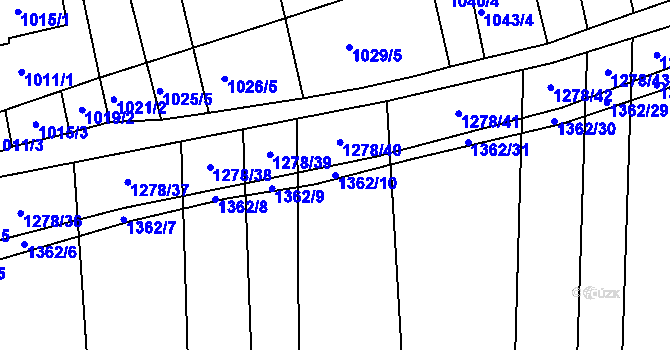 Parcela st. 1362/10 v KÚ Viničné Šumice, Katastrální mapa