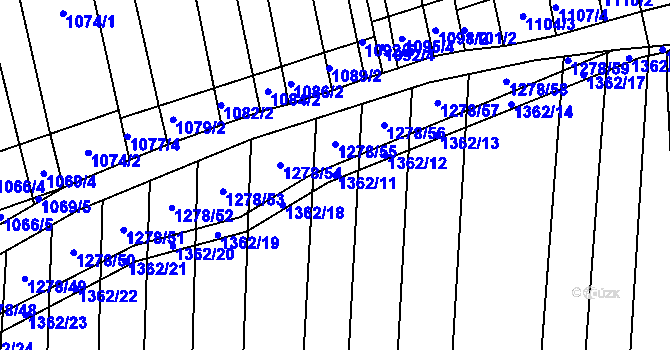 Parcela st. 1362/11 v KÚ Viničné Šumice, Katastrální mapa