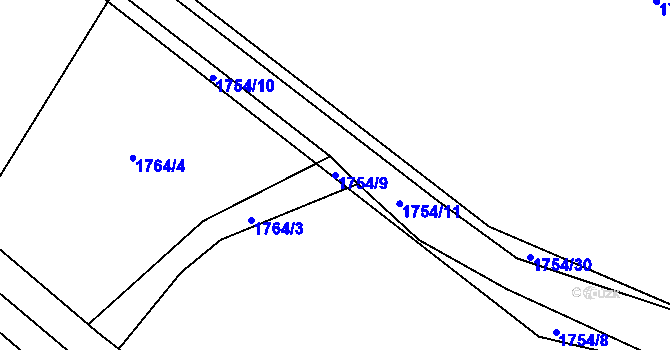 Parcela st. 1754/9 v KÚ Viničné Šumice, Katastrální mapa