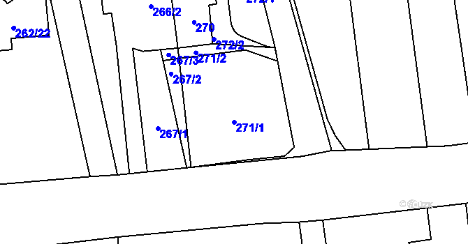 Parcela st. 271/1 v KÚ Viničné Šumice, Katastrální mapa