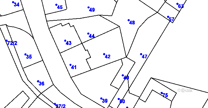 Parcela st. 42 v KÚ Vinoř, Katastrální mapa