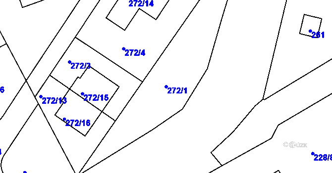Parcela st. 272/1 v KÚ Vinoř, Katastrální mapa