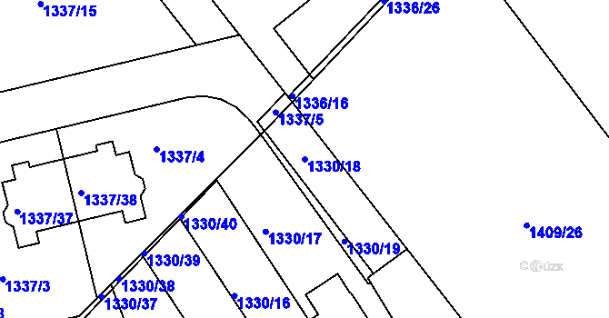 Parcela st. 1330/18 v KÚ Vinoř, Katastrální mapa