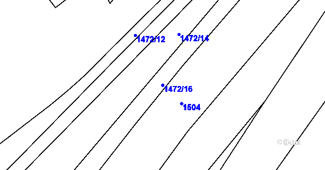 Parcela st. 1472/16 v KÚ Vinoř, Katastrální mapa