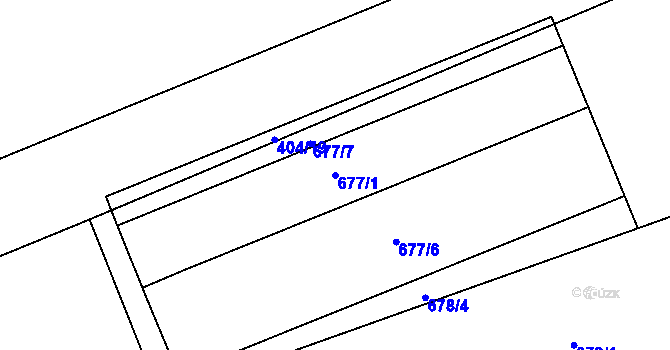 Parcela st. 677/1 v KÚ Vinoř, Katastrální mapa