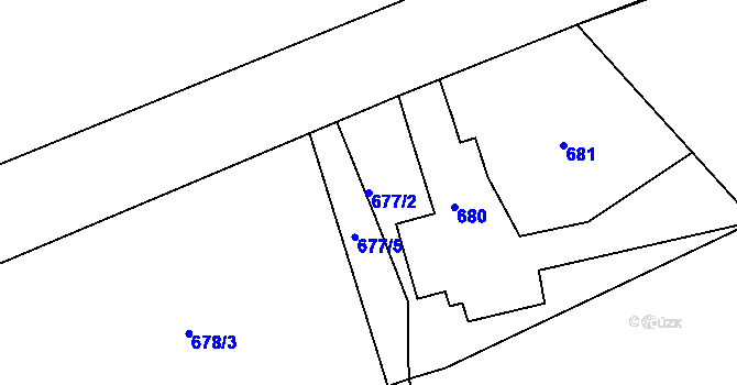 Parcela st. 677/2 v KÚ Vinoř, Katastrální mapa