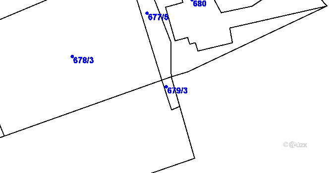 Parcela st. 679/3 v KÚ Vinoř, Katastrální mapa