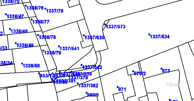 Parcela st. 1337/570 v KÚ Vinoř, Katastrální mapa