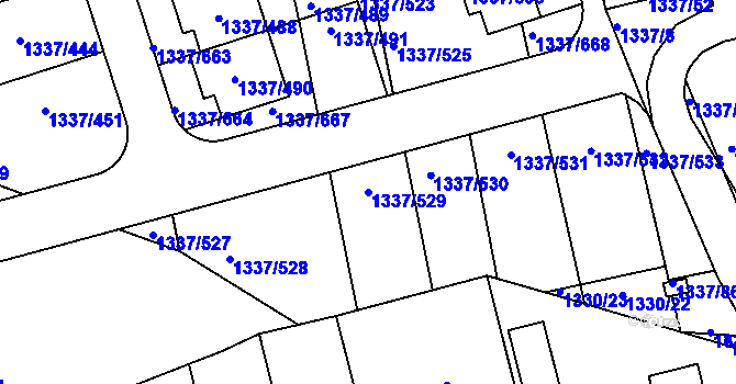 Parcela st. 1337/529 v KÚ Vinoř, Katastrální mapa