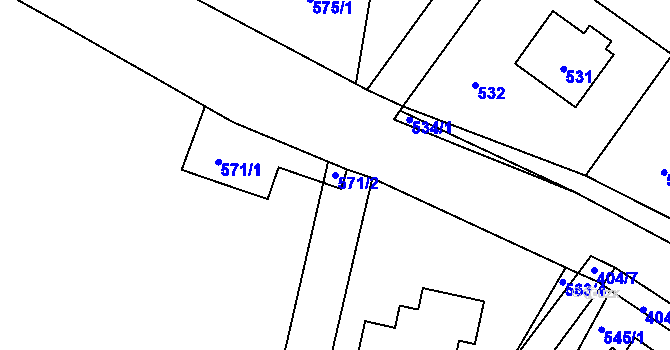 Parcela st. 571/2 v KÚ Vinoř, Katastrální mapa