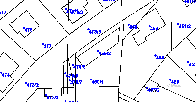 Parcela st. 469/2 v KÚ Vinoř, Katastrální mapa