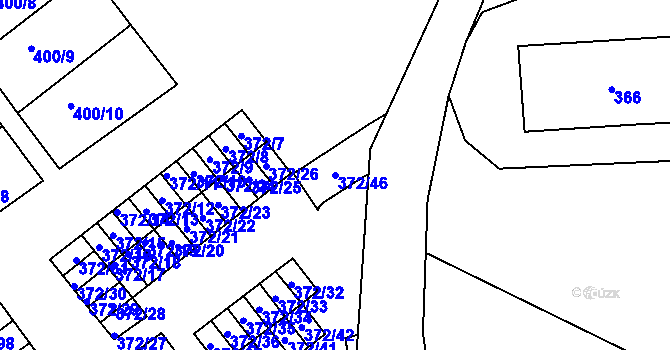 Parcela st. 372/46 v KÚ Vintířov u Sokolova, Katastrální mapa